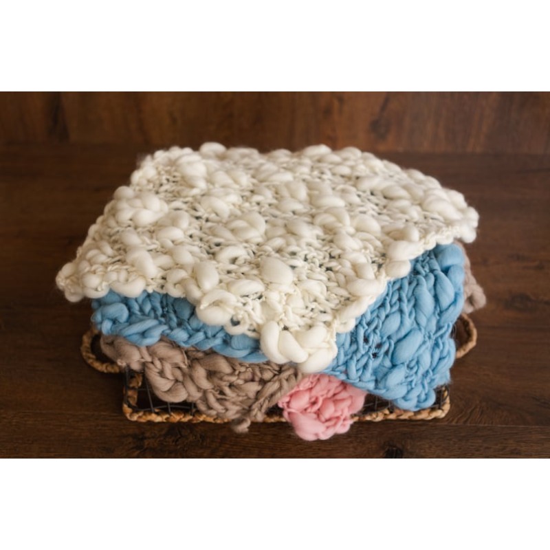 Baby Swaddle Blanket - Chunky Knit Merino Baby Blanket -Braided