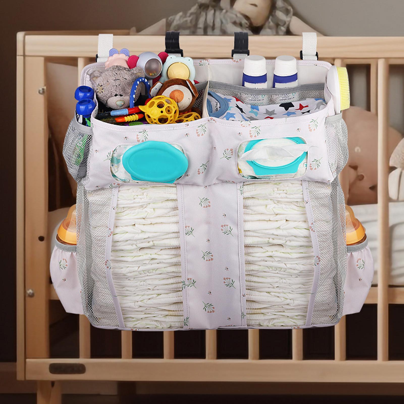 Diaper Bag Backpack - Hanging Baby Crib Storage Bag Infant
