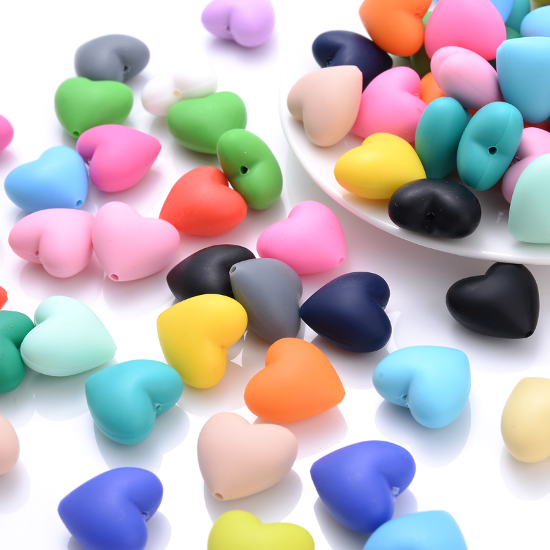 10Pcs Peach Heart Silicone Bea - Baby Products Eco Friendly review and price