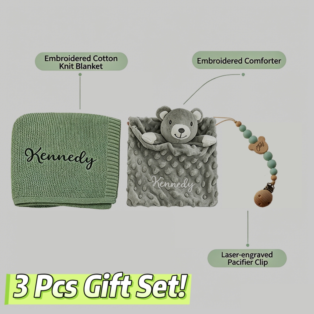 3Pcs Personalized Embroidered  - Baby Swaddle Blanket review and price