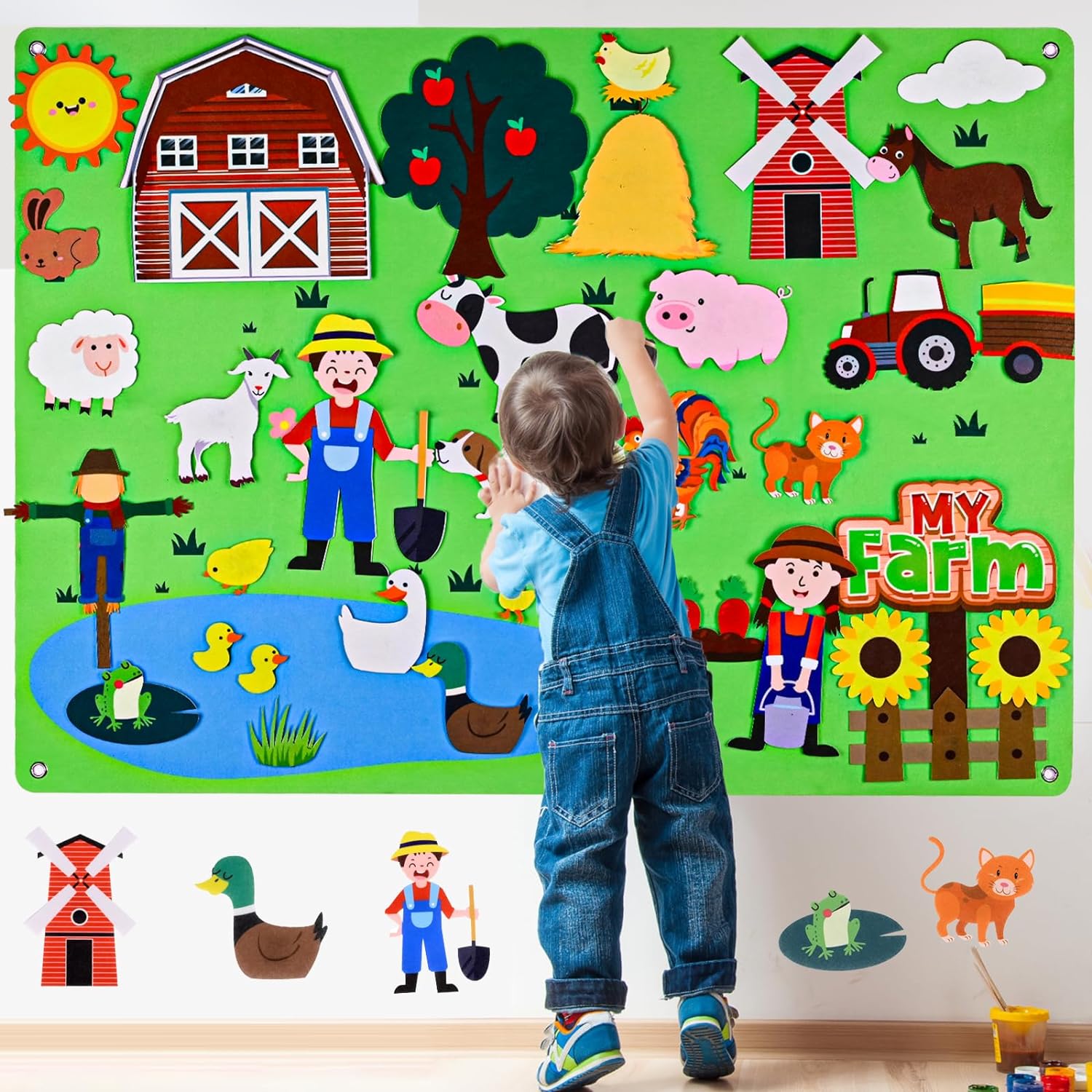 Farm Animals Felt Story Busy B - Toddler Learning Tower review and price