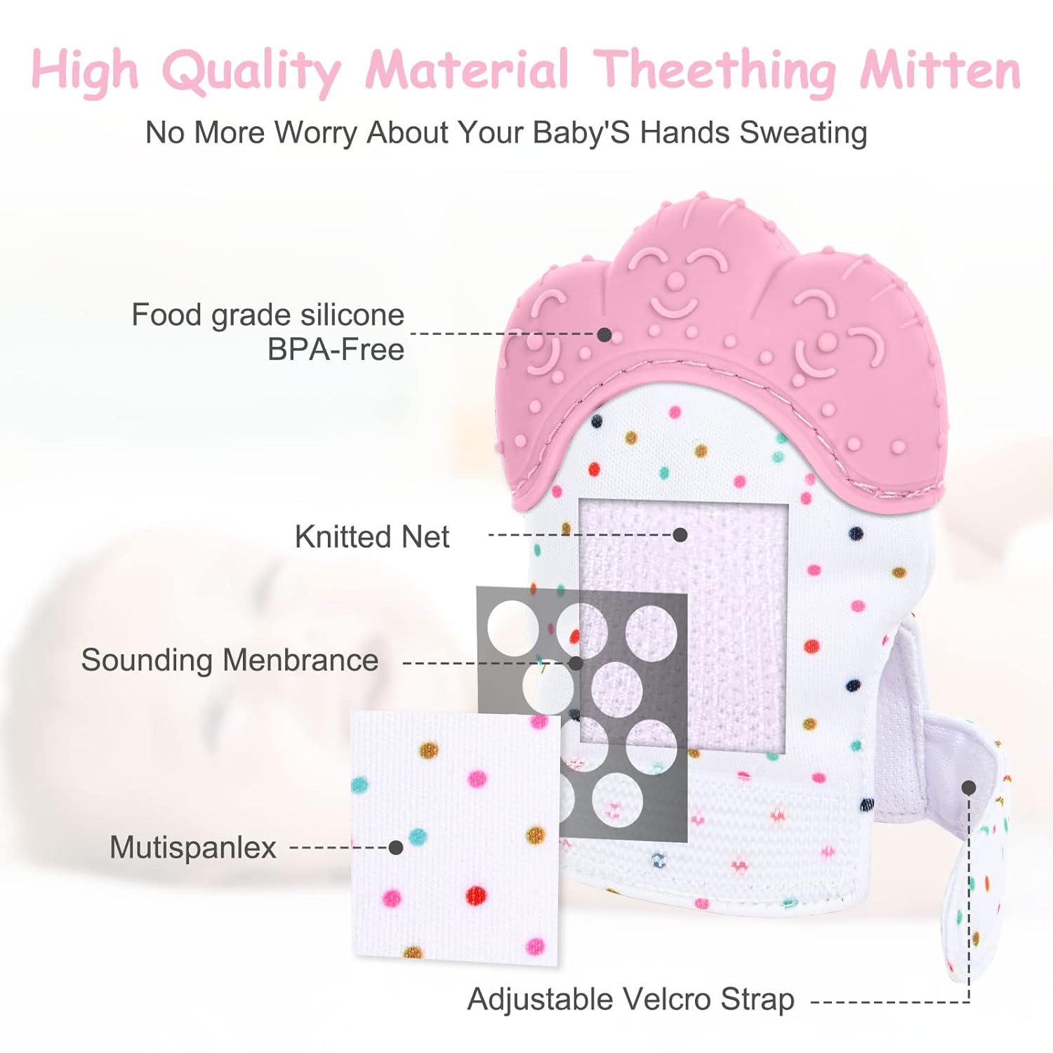 Food grade silicone Gloves Bab - Teething Mitten Baby review and price