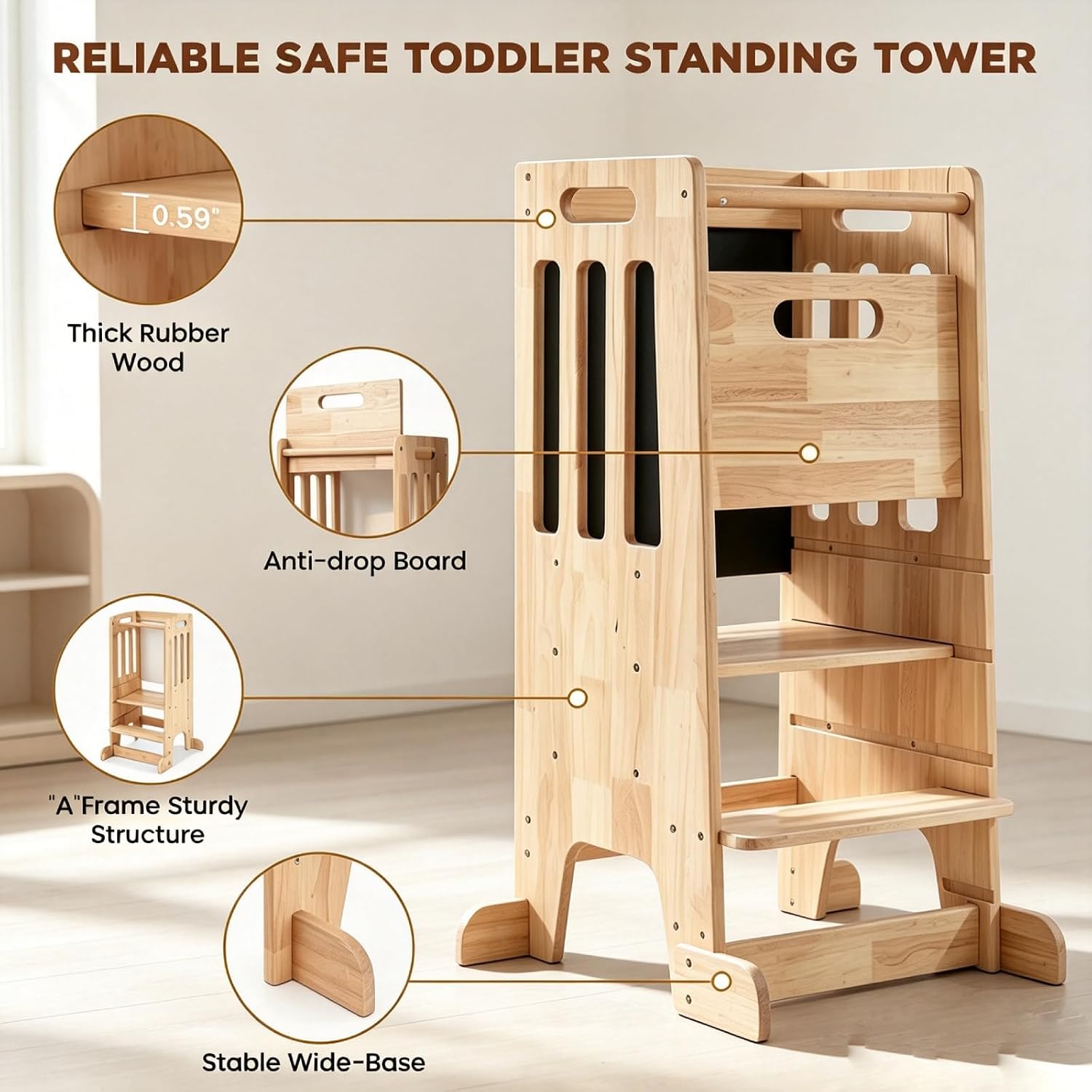 Toddler Standing Tower,Wooden  - Toddler Learning Tower review and price