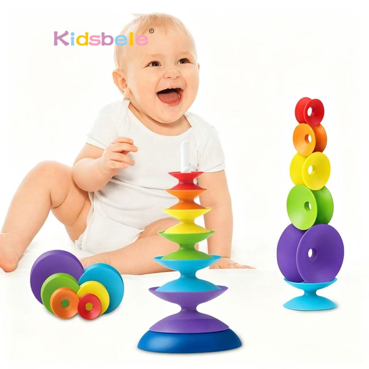 Rainbow Spinning Stacking Toy  - Toddler Learning Tower review and price