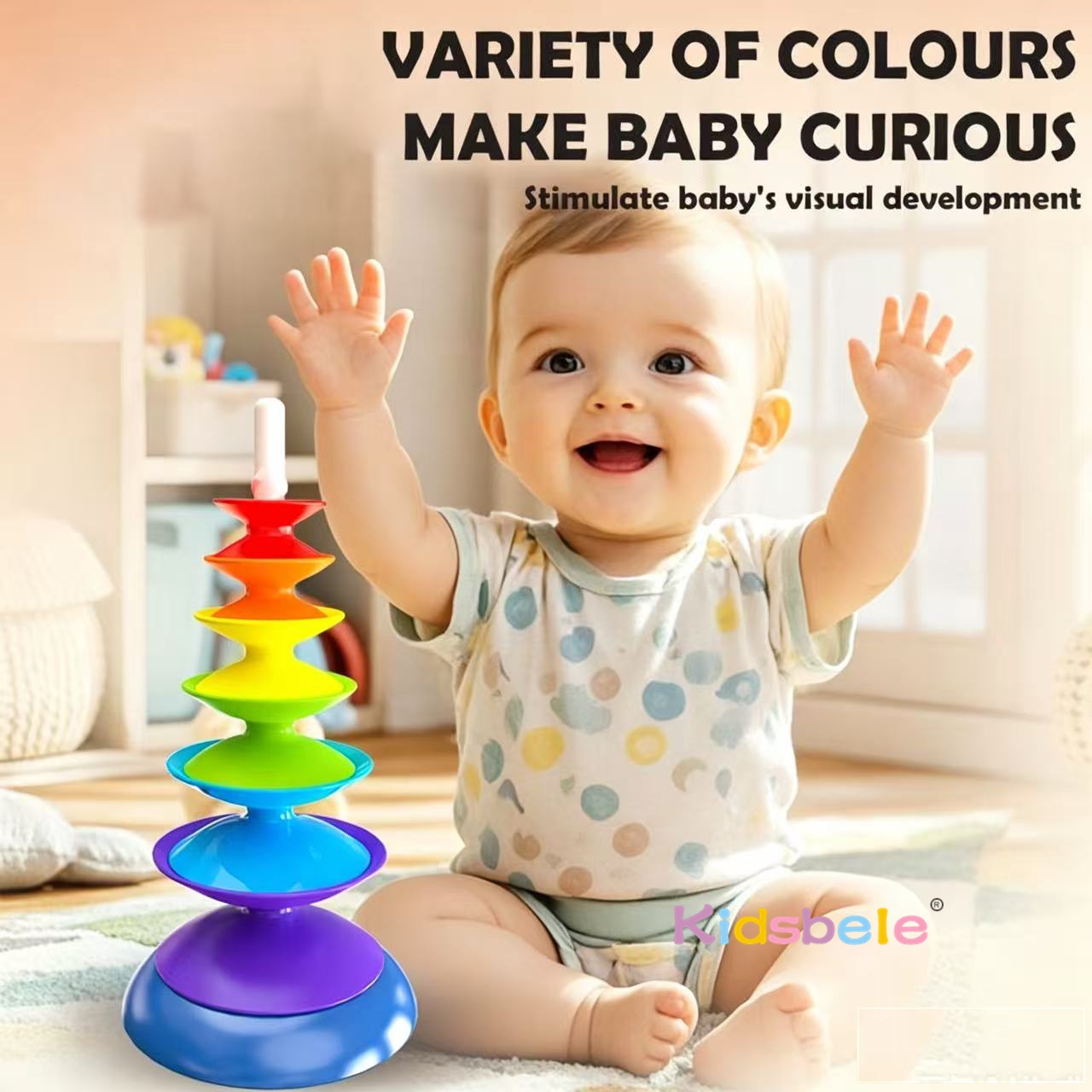 Rainbow Spinning Stacking Toy  - Toddler Learning Tower review and price