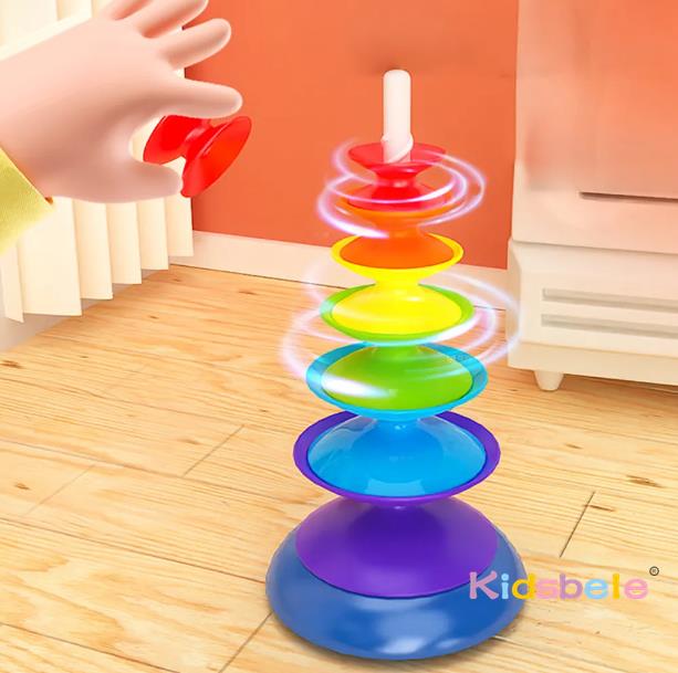Rainbow Spinning Stacking Toy  - Toddler Learning Tower review and price